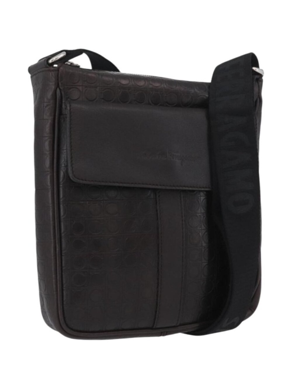 Salvatore Ferragamo Shoulder Bag Leather Black Gold